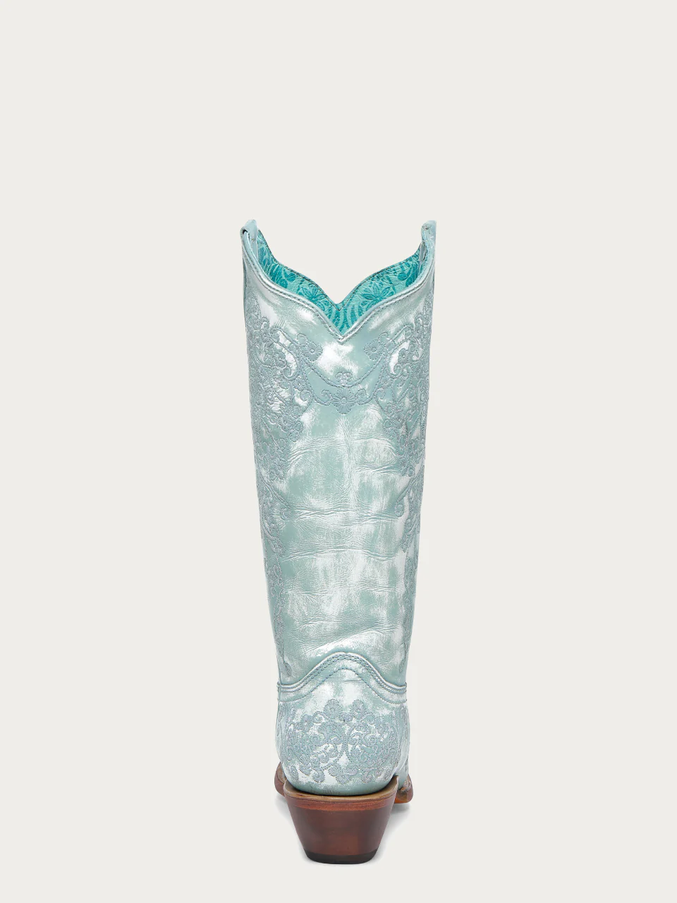 A4799 - WOMEN'S FLORAL EMBROIDERY FADED TURQUOISE SNIP TOE COWBOY BOOT - Image 5