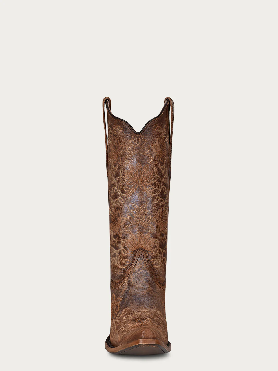 L2038 - WOMEN'S EMBROIDERY BROWN SNIP TOE COWBOY BOOT - Image 3
