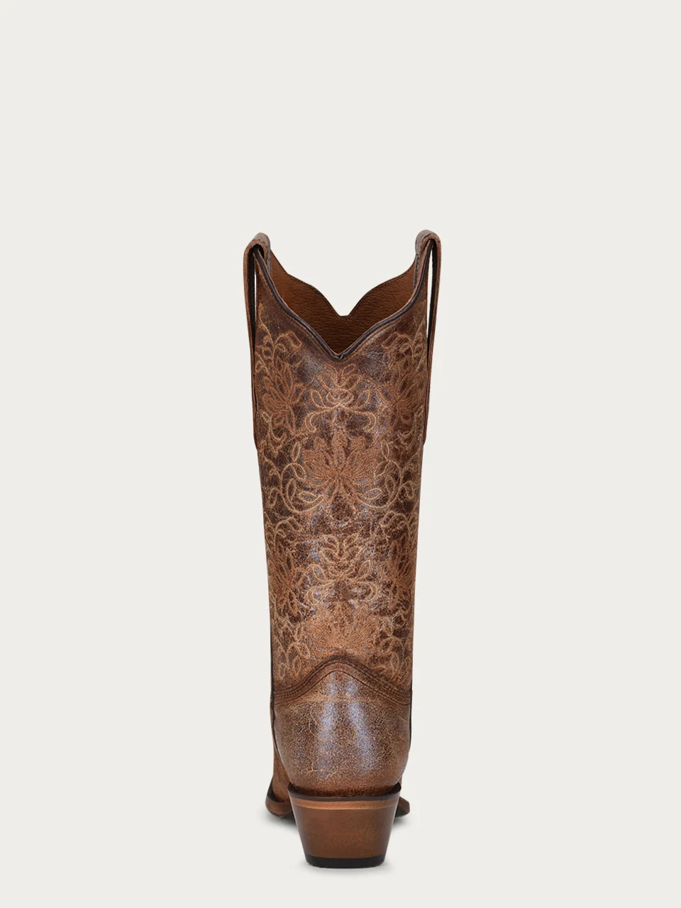 L2038 - WOMEN'S EMBROIDERY BROWN SNIP TOE COWBOY BOOT - Image 4