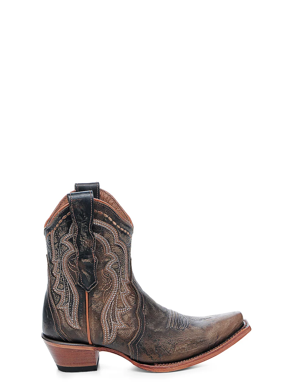 L6240 - WOMEN'S EMBROIDERY CHOCOLATE ANKLE SNIP TOE CIRCLE G COWBOY BOOT - Image 3