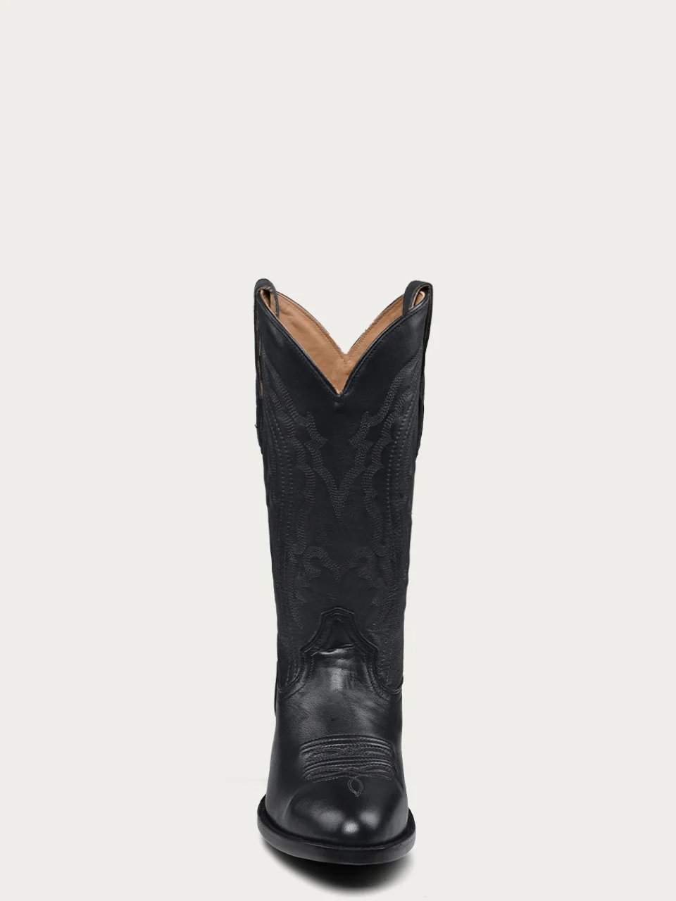 A4541 - MEN'S EMBROIDERY BLACK COWHIDE J TOE COWBOY BOOT - Image 3