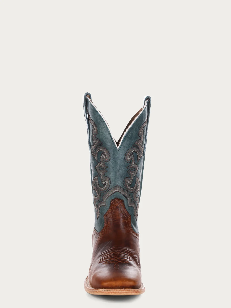 A4262 - MEN'S BLUE AND HONEY EMBROIDERY WIDE SQUARE TOE RODEO COWBOY BOOT - Image 4