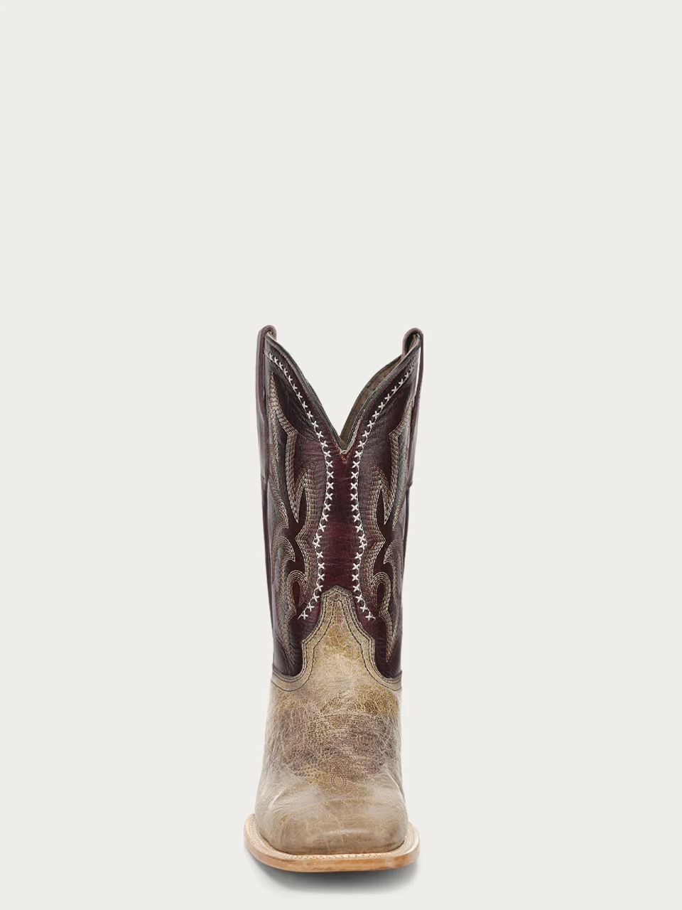 L6352 - MEN'S BONE/RED EMBROIDERY WIDE SQUARE TOE CIRCLE G COWBOY BOOT - Image 6