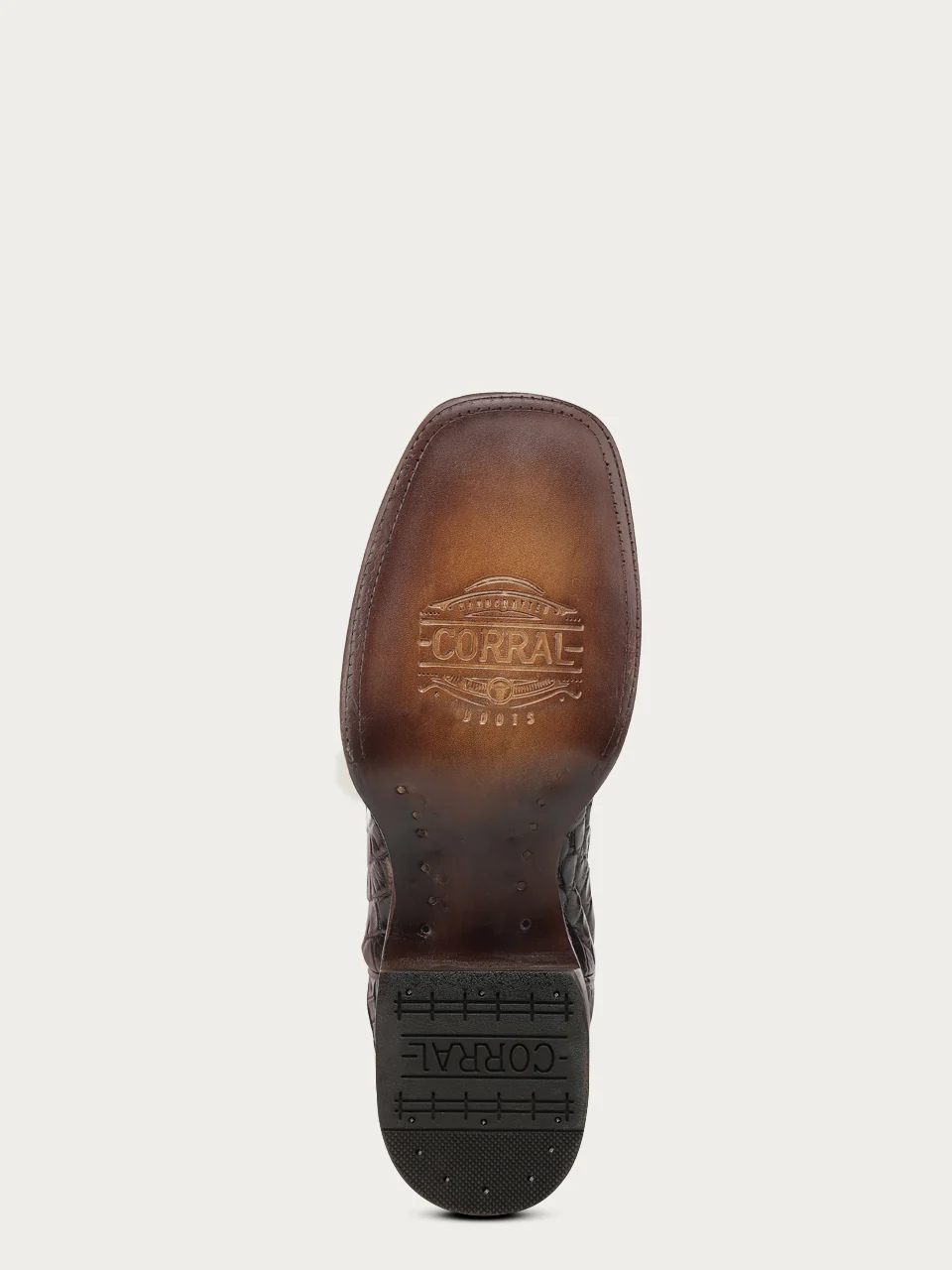 A5118 - MEN'S BROWN ALLIGATOR INLAY AND EMBROIDERY WIDE SQ. TOE COWBOY BOOT - Image 8