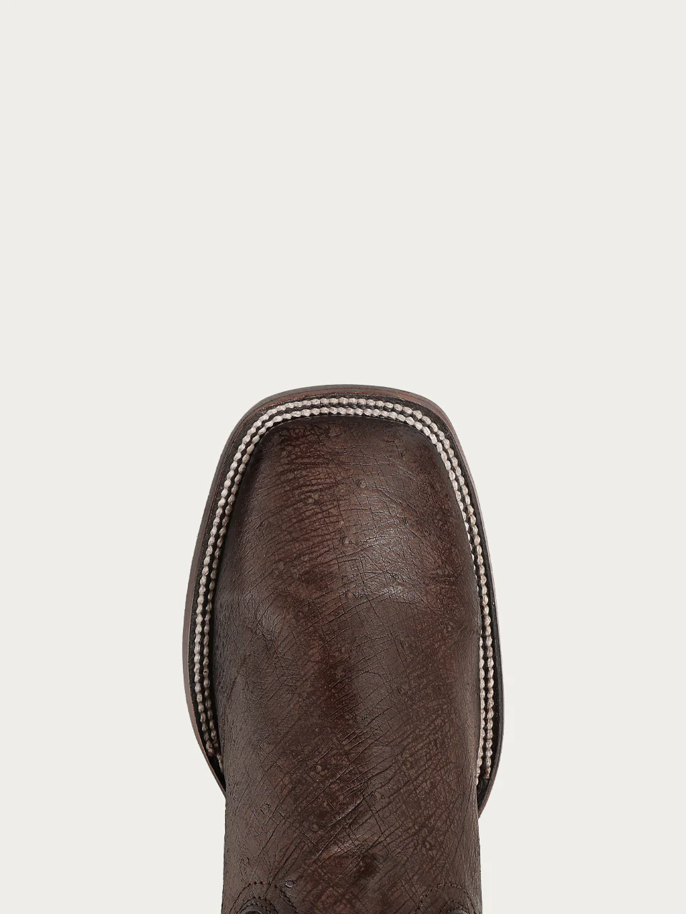 A5120 - MEN'S BROWN BELLY OSTRICH FLAG EMBROIDERY WIDE SQUARE TO COWBOY BOOT - Image 6