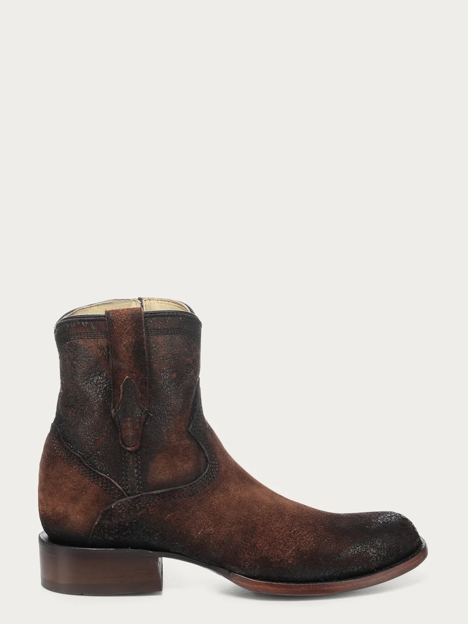 A4960 - MEN'S BROWN GOAT ROUND TOE COWBOY BOOTIE - Image 2