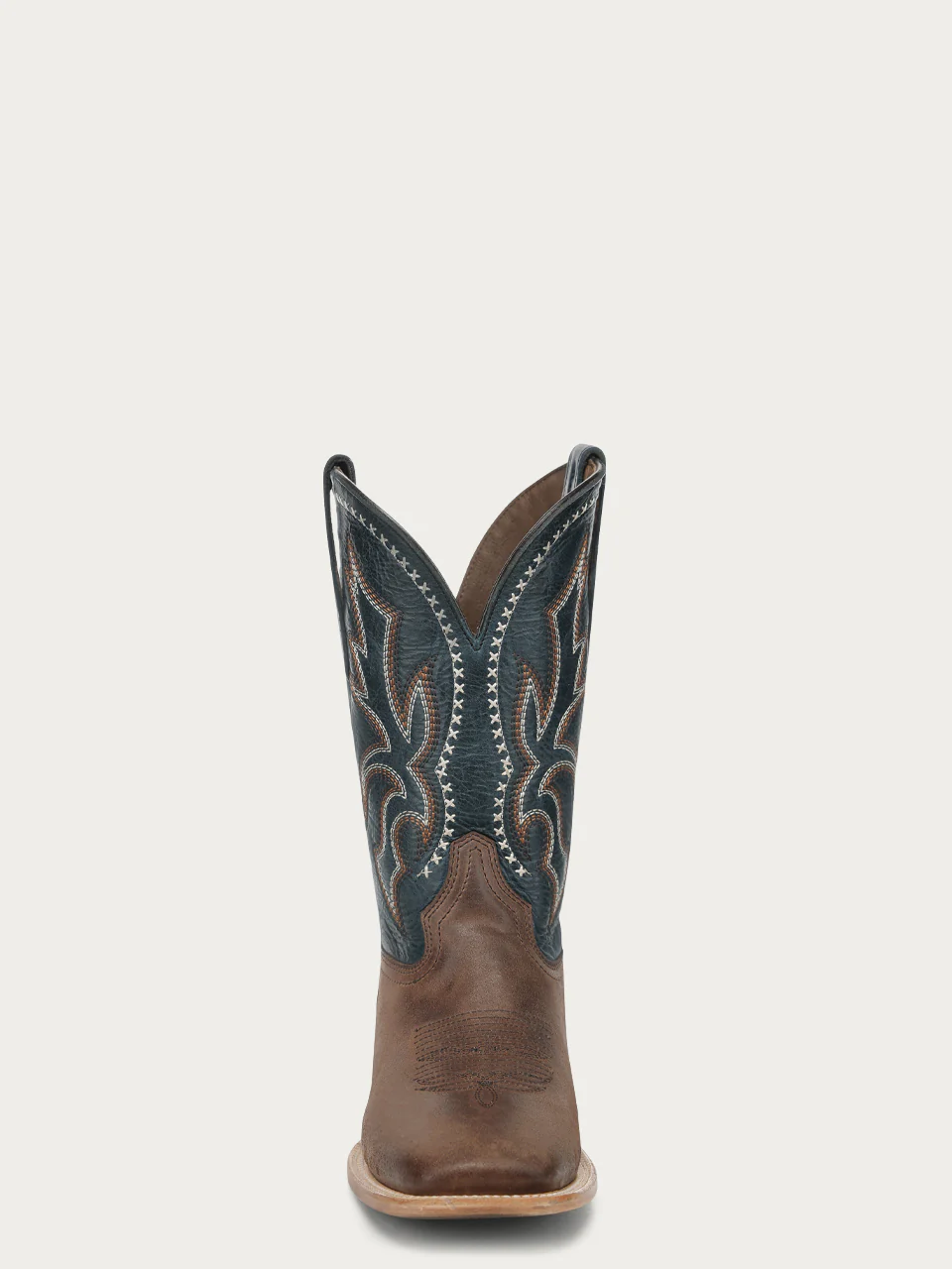 L6353 - MEN'S BROWN/NAVY EMBROIDERY WIDE SQUARE TOE CIRCLE G COWBOY BOOT - Image 6