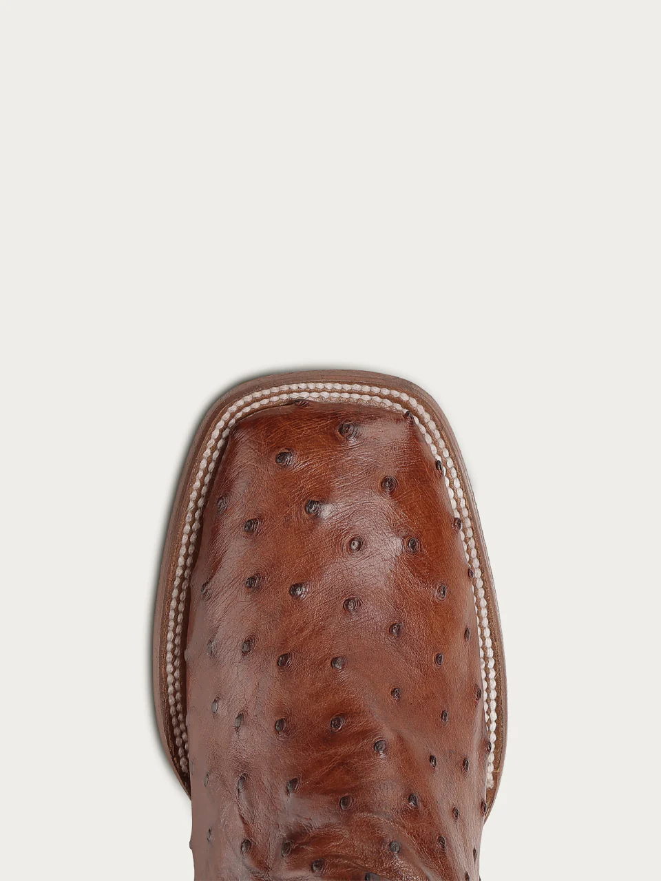 A5111 - MEN'S COGNAC OSTRICH INLAY AND EMBROIDERY WIDE SQ. TOE COWBOY BOOT - Image 5