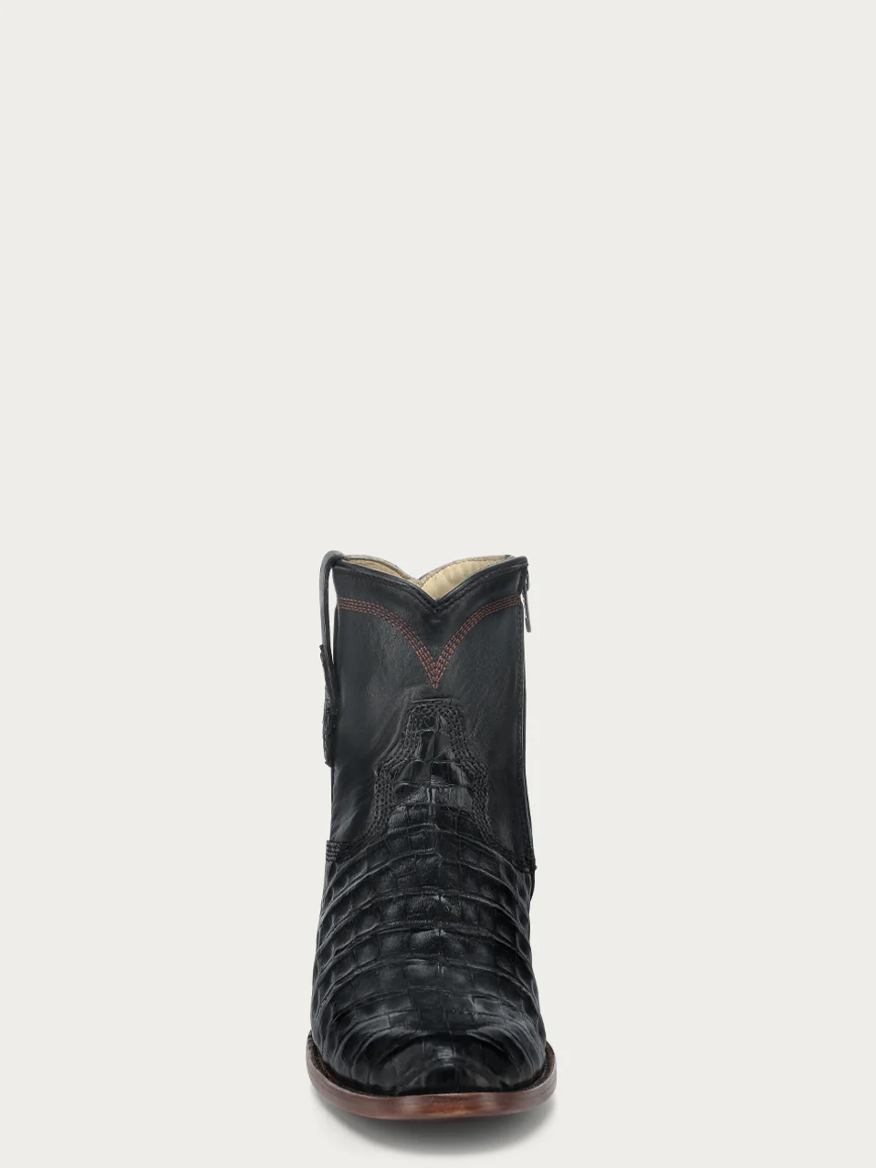 A4961 - MEN'S EMBROIDERY BLACK CAIMAN ROUND TOE COWBOY BOOT - Image 4