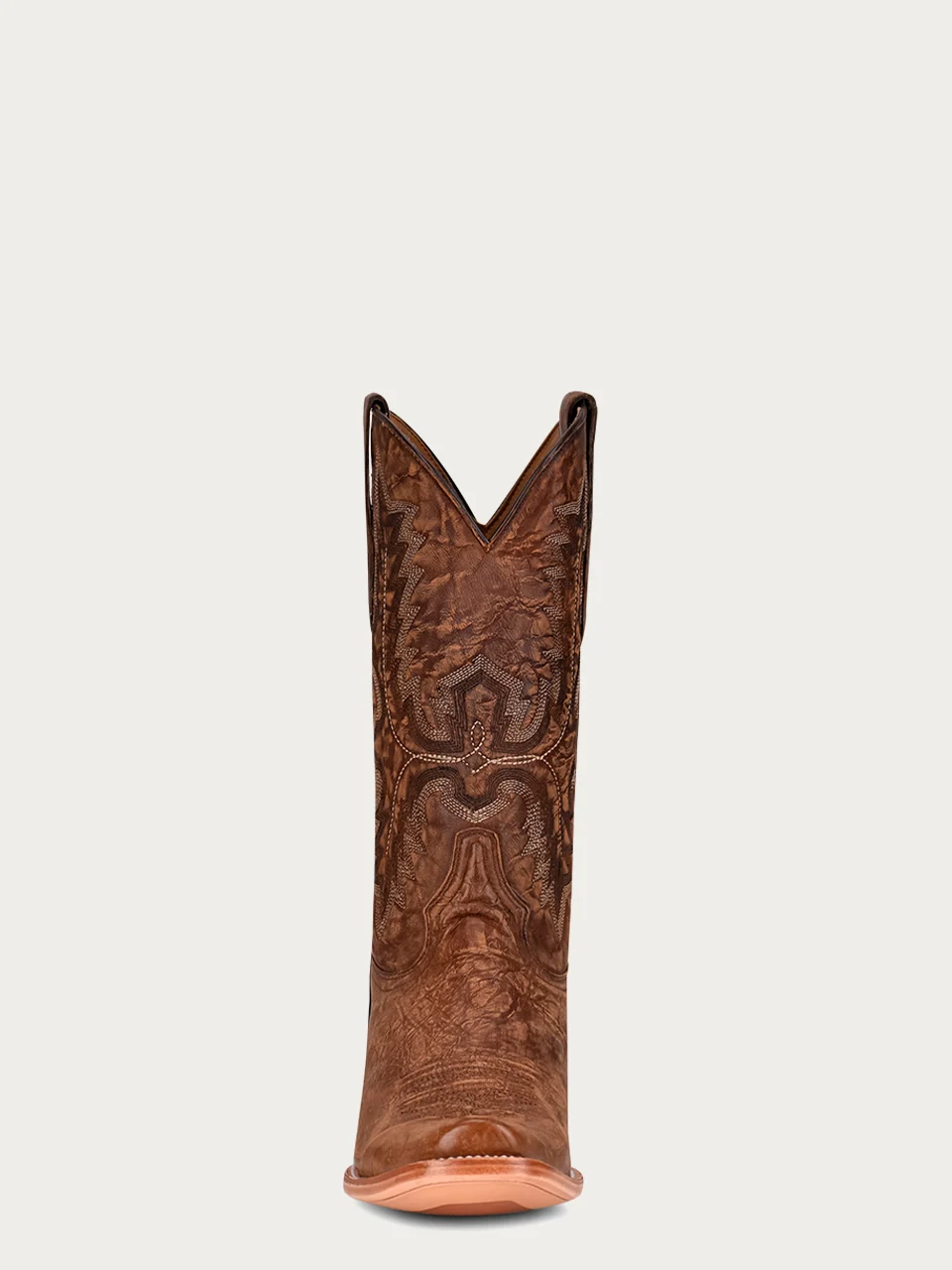 A4229 - MEN'S EMBROIDERY BROWN GOAT NARROW SQUARE TOE COWBOY BOOT - Image 4