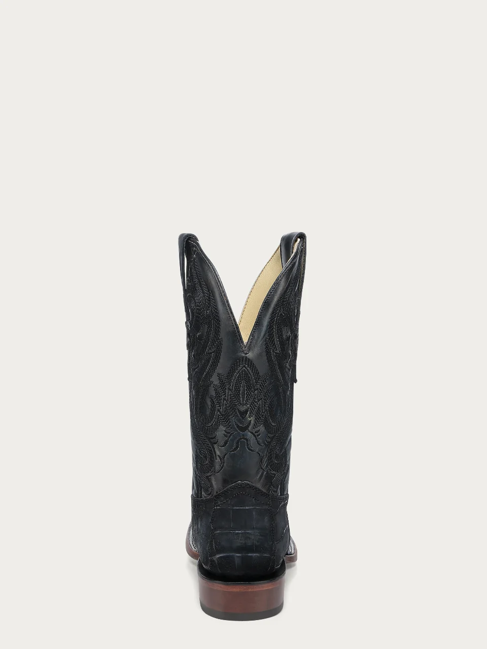 A4933 - MEN'S EMBROIDERY NAVY BLUE ALLIGATOR WIDE SQUARE TOE COWBOY BOOT WITH LEATHER SOLE AND RUBBER INSERT - Image 6