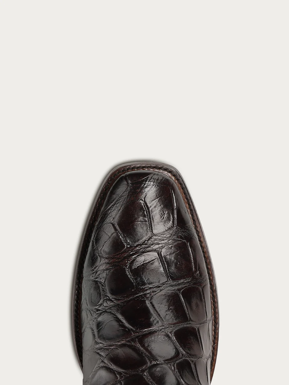 A5106 - MEN'S EMBROIDERY WOVEN AND INLAY BROWN ALLIGATOR NARROW SQUARE TOE COWBOY BOOT - Image 6