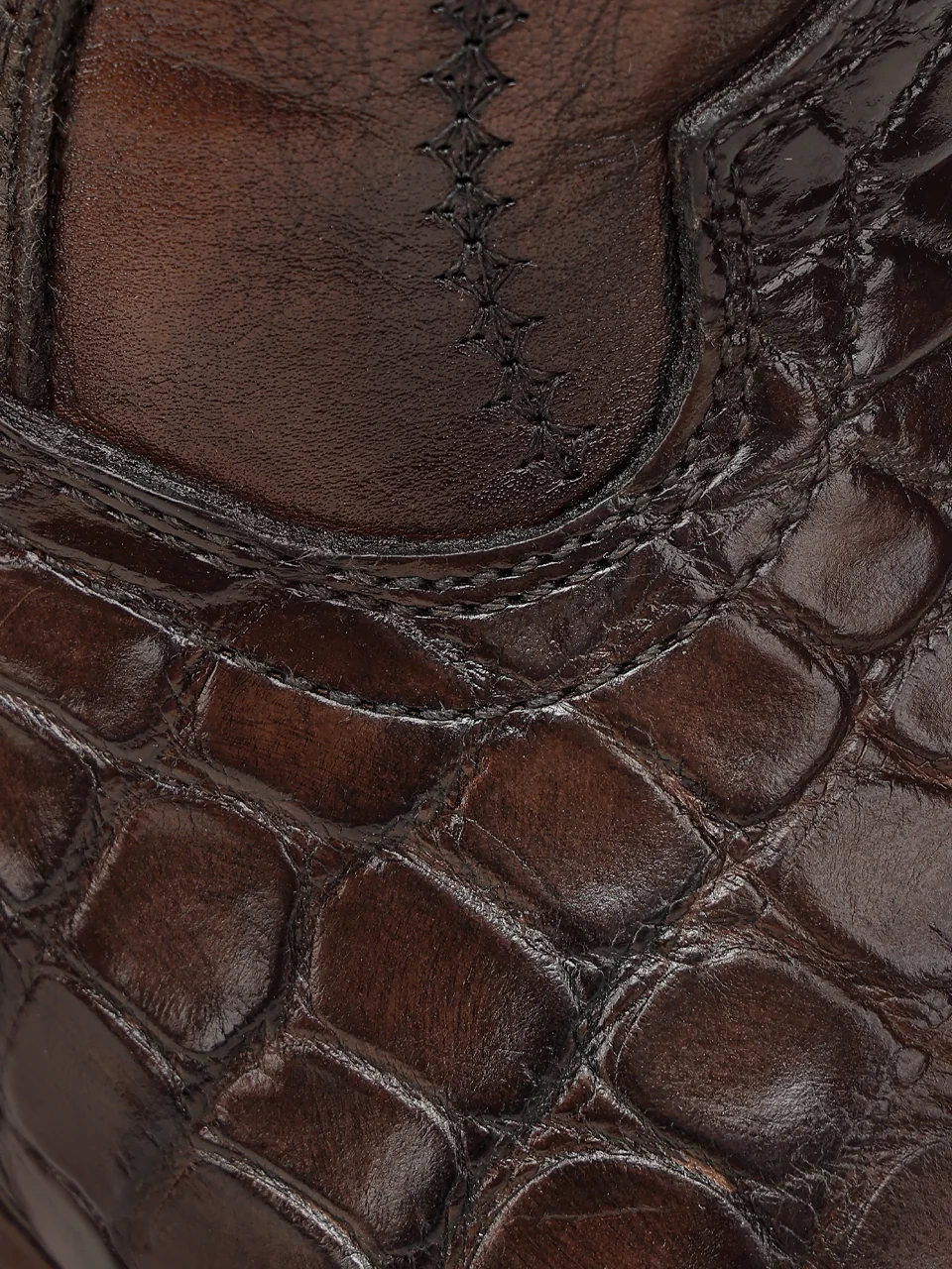 A5105 - MEN'S EMBROIDERY WOVEN AND INLAY HONEY ALLIGATOR NARROW SQUARE TOE COWBOY BOOT - Image 4