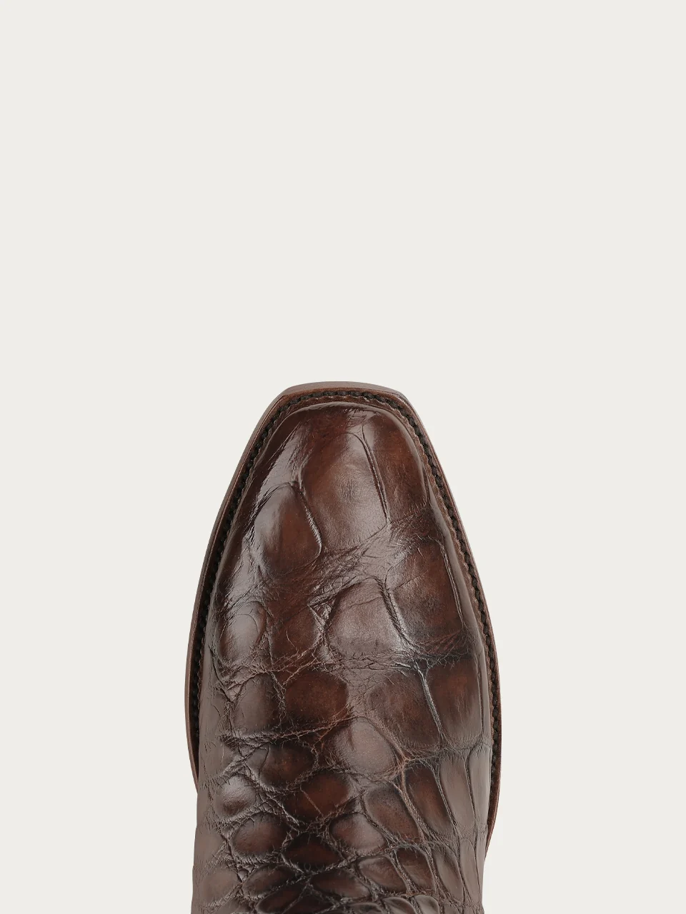 A5105 - MEN'S EMBROIDERY WOVEN AND INLAY HONEY ALLIGATOR NARROW SQUARE TOE COWBOY BOOT - Image 7