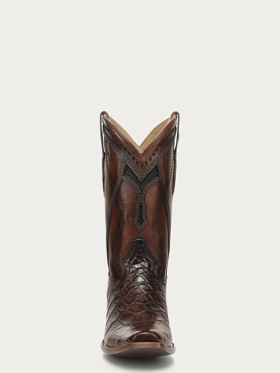 A5105 - MEN'S EMBROIDERY WOVEN AND INLAY HONEY ALLIGATOR NARROW SQUARE TOE COWBOY BOOT - Image 8