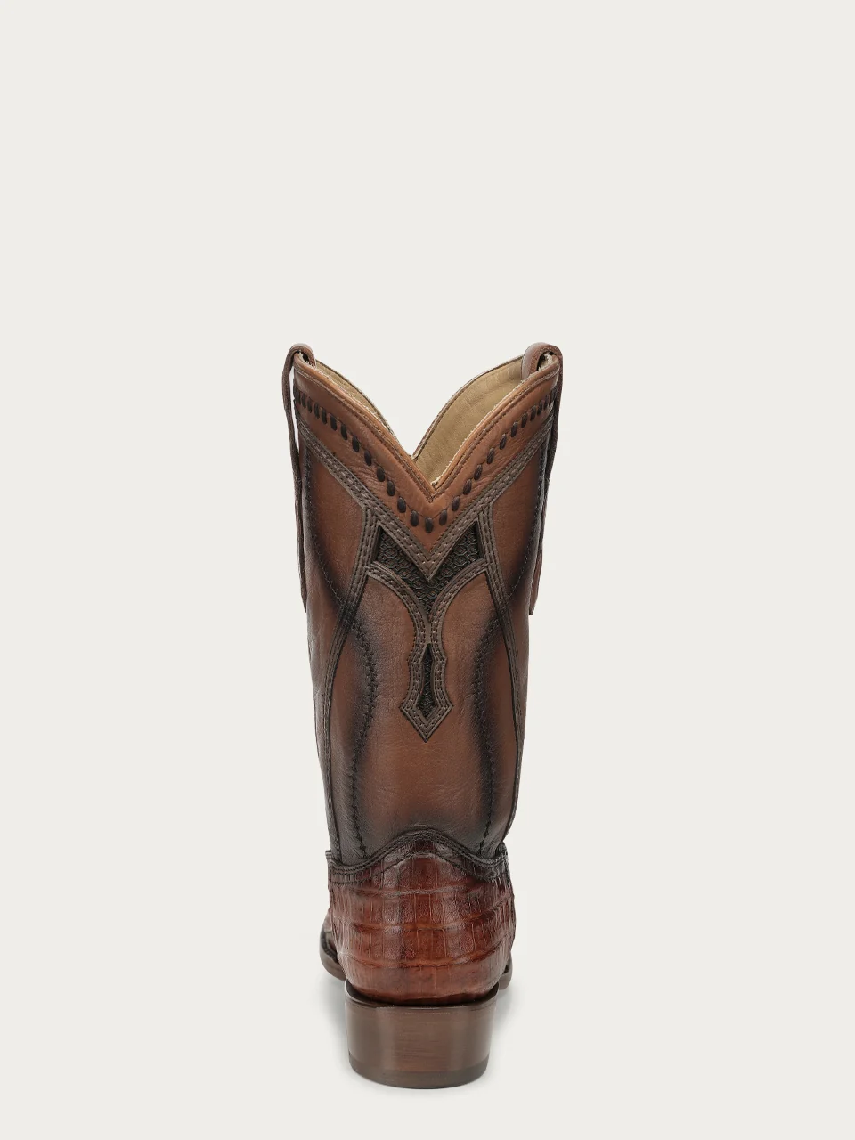 A5109 - MEN'S EMBROIDERY WOVEN AND INLAY HONEY CAIMAN NARROW SQUARE TOE COWBOY BOOT - Image 10