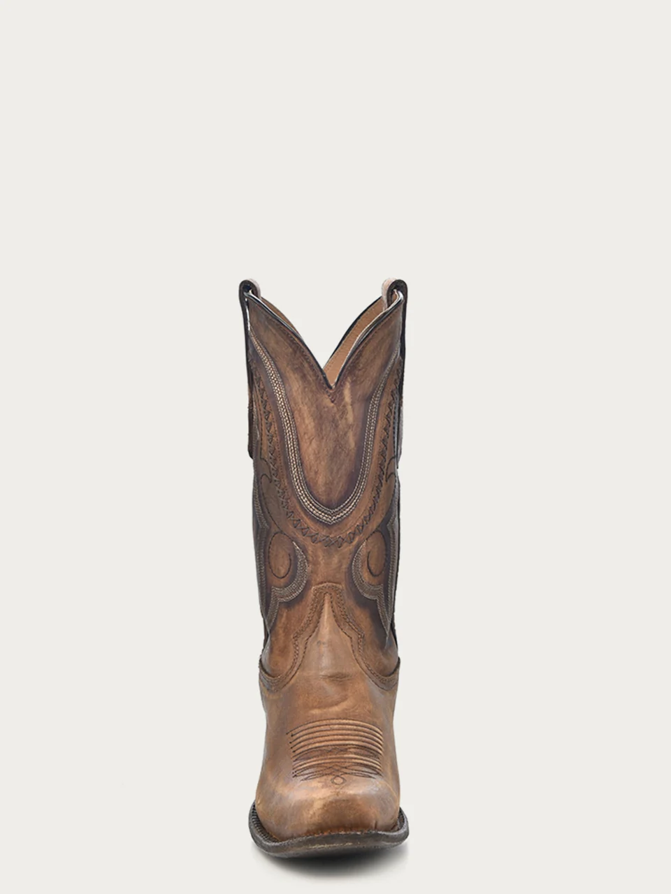 A3479 - MEN'S GOLDEN BROWN WOVEN DETAIL NARROW SQUARE TOE COWBOY BOOT - Image 4