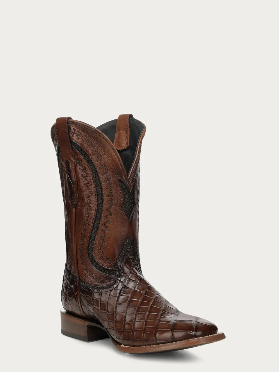 A5119 - MEN'S HONEY INLAY AND EMBROIDERY WIDE SQ. TOE COWBOY BOOT - Image 3