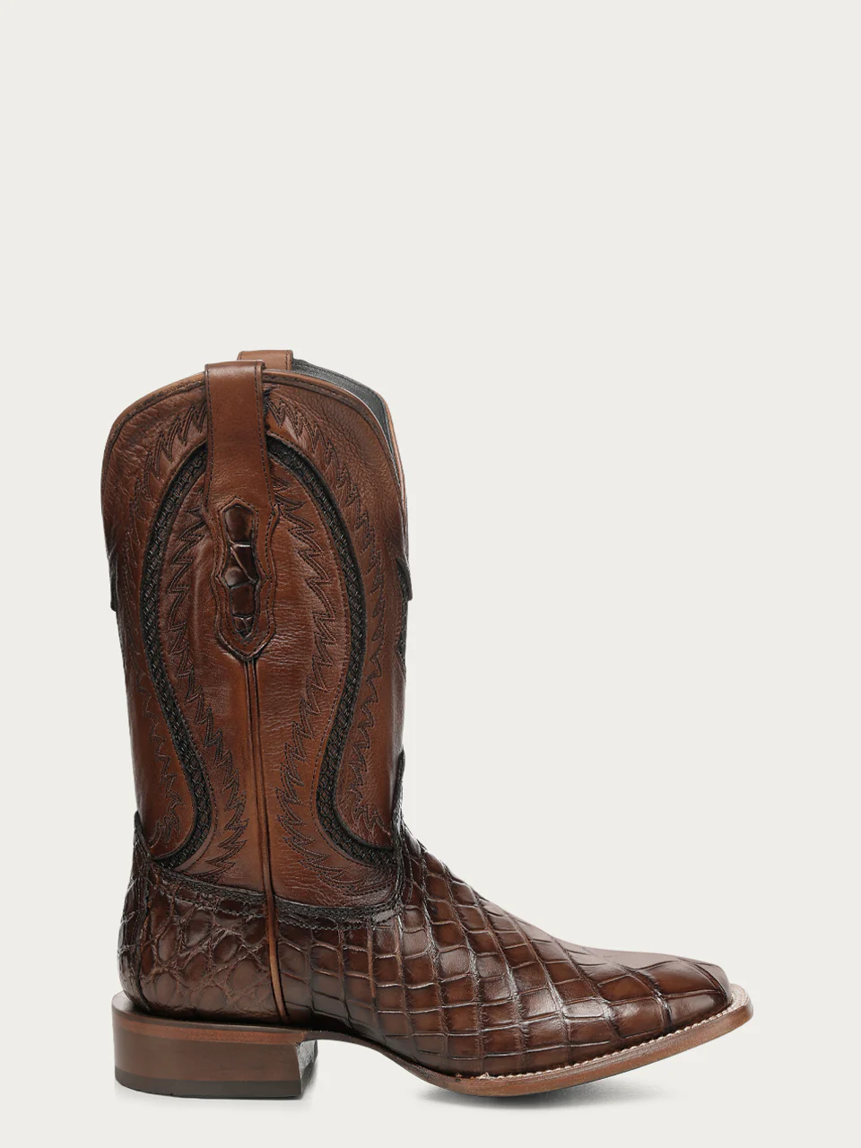 A5119 - MEN'S HONEY INLAY AND EMBROIDERY WIDE SQ. TOE COWBOY BOOT - Image 4