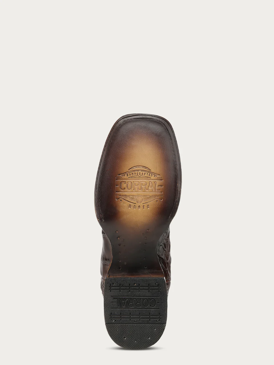 A5119 - MEN'S HONEY INLAY AND EMBROIDERY WIDE SQ. TOE COWBOY BOOT - Image 8