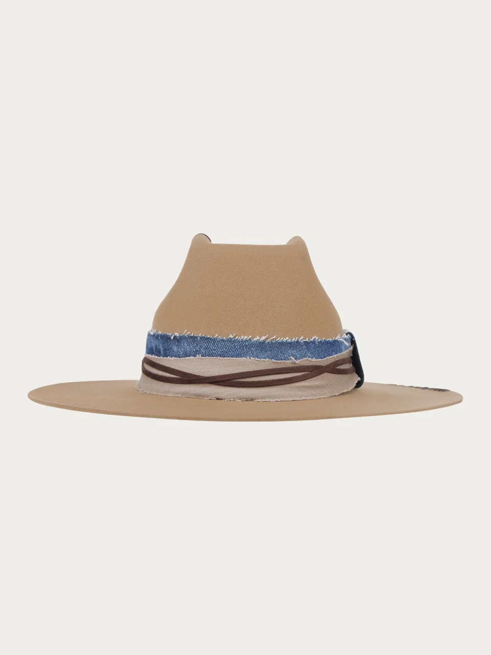 H0011 - SAND COWGIRL WOOL HAT WITH HEADBAND AND PIN - Image 2