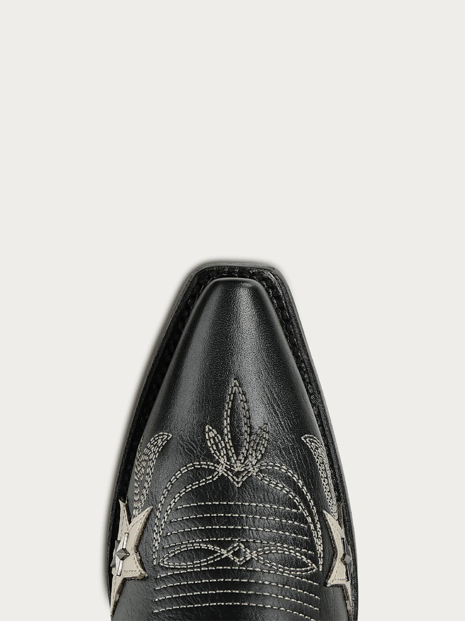 Z5532 - WOMEN'S BLACK EMBROIDERY STARS OVERLAY AND STUDS SNIP TOE COWBOY BOOT - Image 5