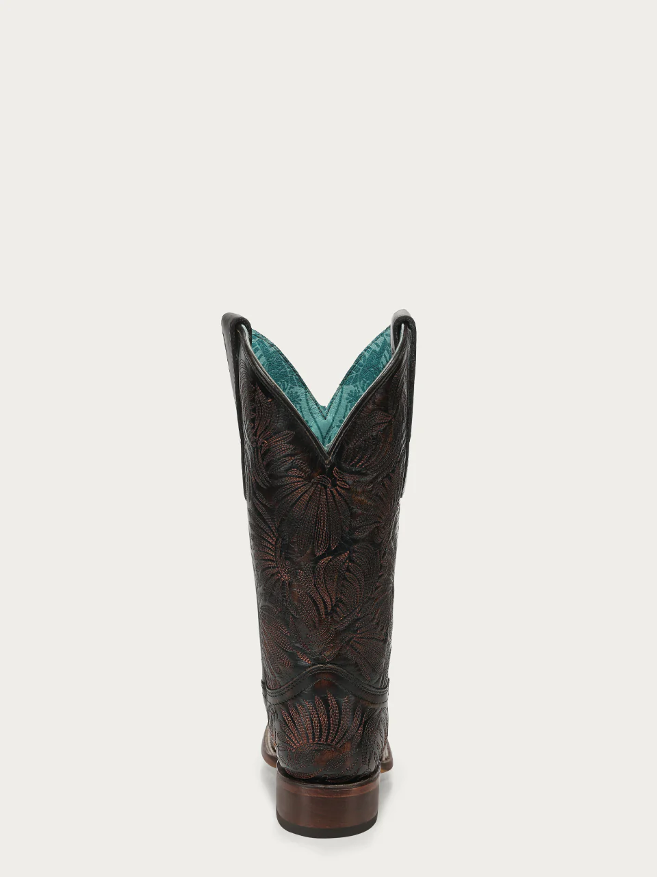 A4848 - WOMEN'S BLACK HONEY FLORAL PETAL EMBROIDERY SQUARE TOE COWBOY BOOTS - Image 10