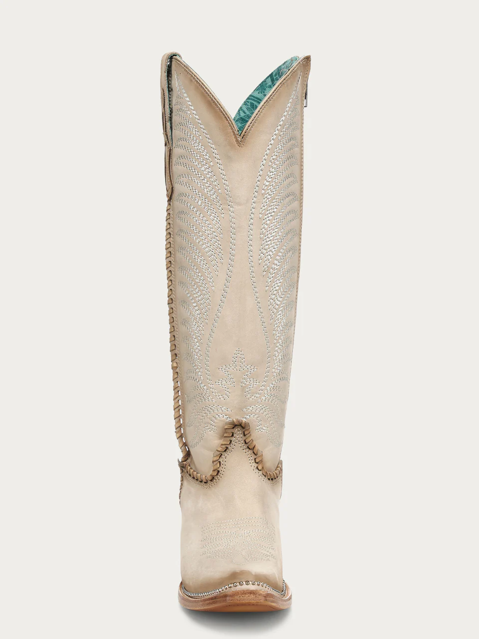 A5085 - WOMEN'S BONE EMBROIDERY WOVEN AND METALLIC WELT TALL TOP SNIP TOE COWBOY BOOT - Image 6