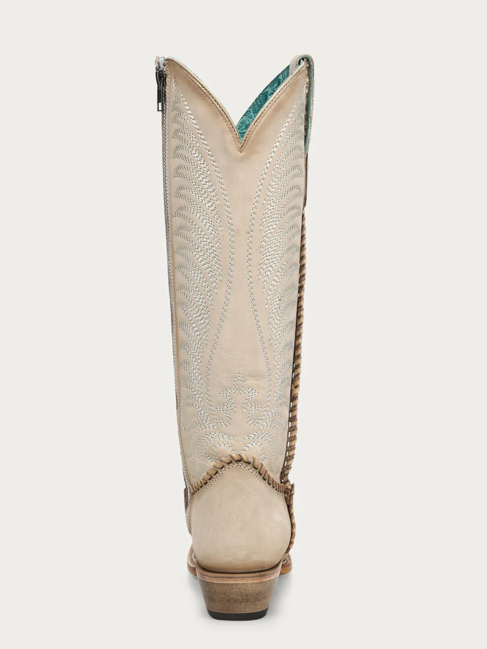 A5085 - WOMEN'S BONE EMBROIDERY WOVEN AND METALLIC WELT TALL TOP SNIP TOE COWBOY BOOT - Image 8