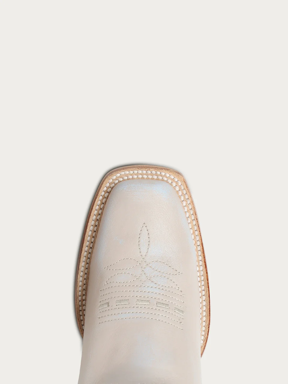 A5068 - WOMEN'S BONE HORSESHOE OVERLAY EMBROIDERY AND HANDWOVEN SQUARE TOE COWBOY BOOT - Image 4
