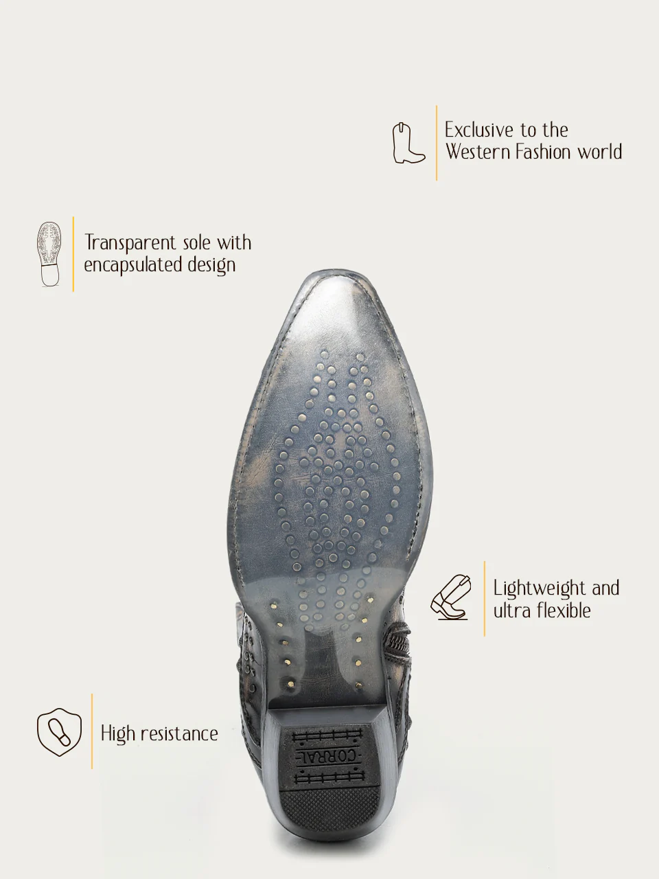 A4829 - WOMEN'S BONE OVERLAY, EMBROIDERY AND STUDS BLACK SNIP TOE ANKLE COWBOY BOOT - Image 5