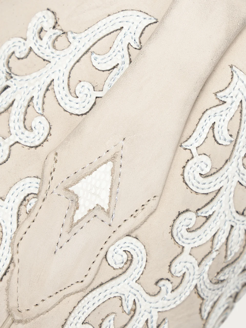 A5071 - WOMEN'S BONE OVERLAY EMBROIDERY AND STUDS SQUARE TOE COWBOY BOOT - Image 2