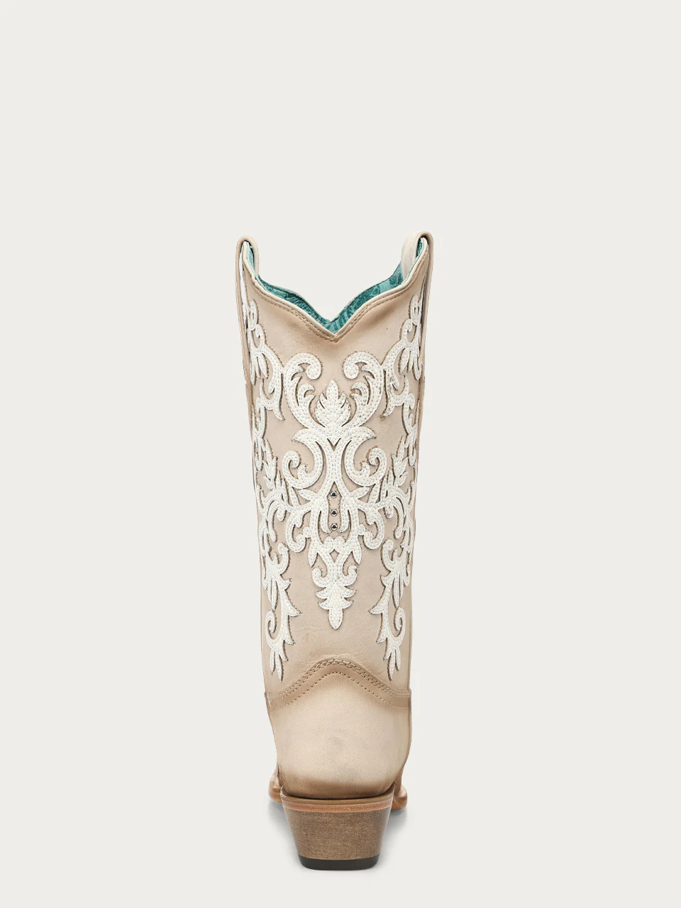 A5070 - WOMEN'S BONE OVERLAY EMBROIDERY AND STUDS WITH NOBUCK FINISH SNIP TOE COWBOY BOOT - Image 9