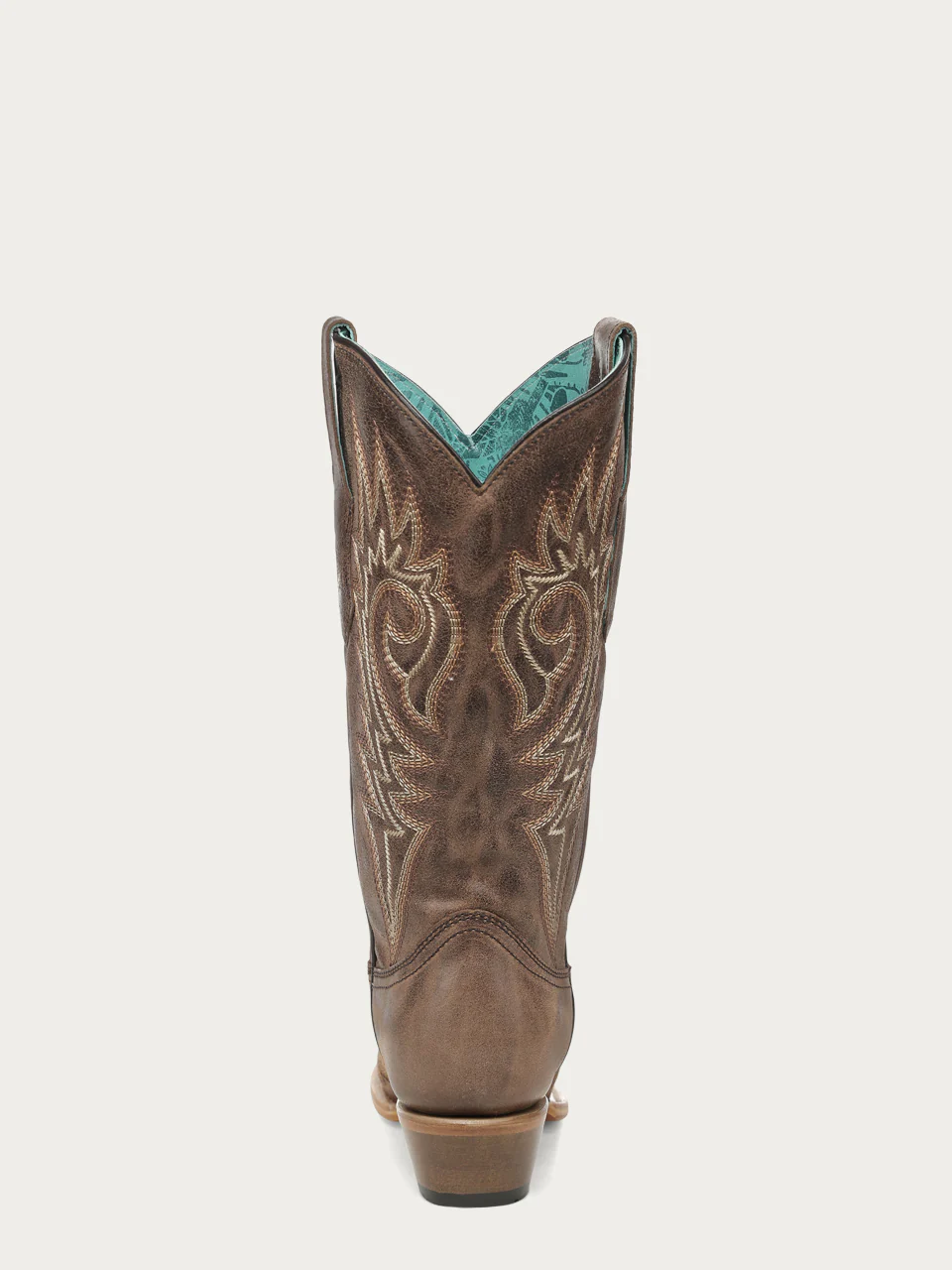 Z5557 - WOMEN'S BROWN FLAMES EMBROIDERY SNIP TOE COWBOY BOOT - Image 9