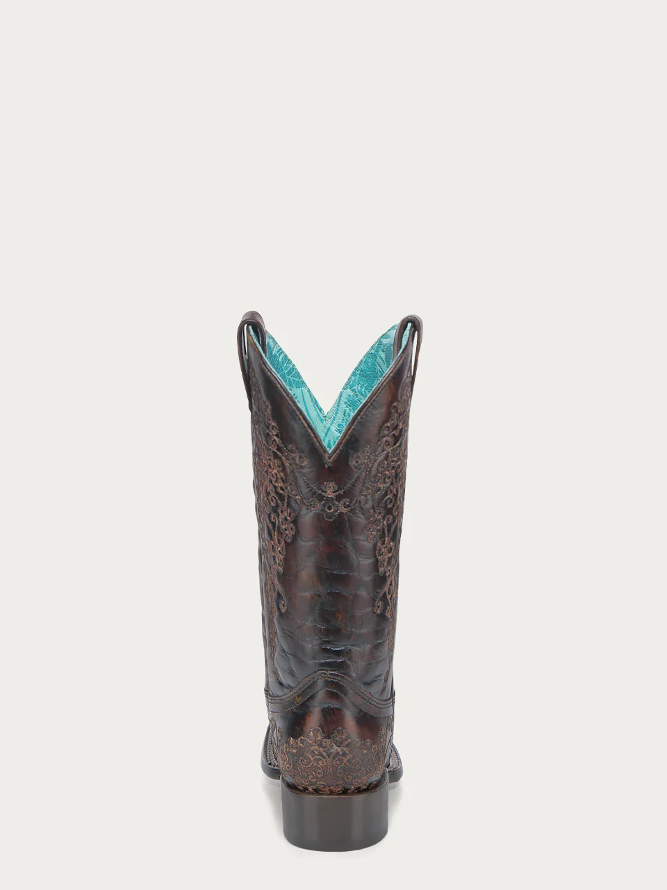 A4806 - WOMEN'S DARK HONEY FLORAL EMBROIDERY SQUARE TOE COWBOY BOOT - Image 5