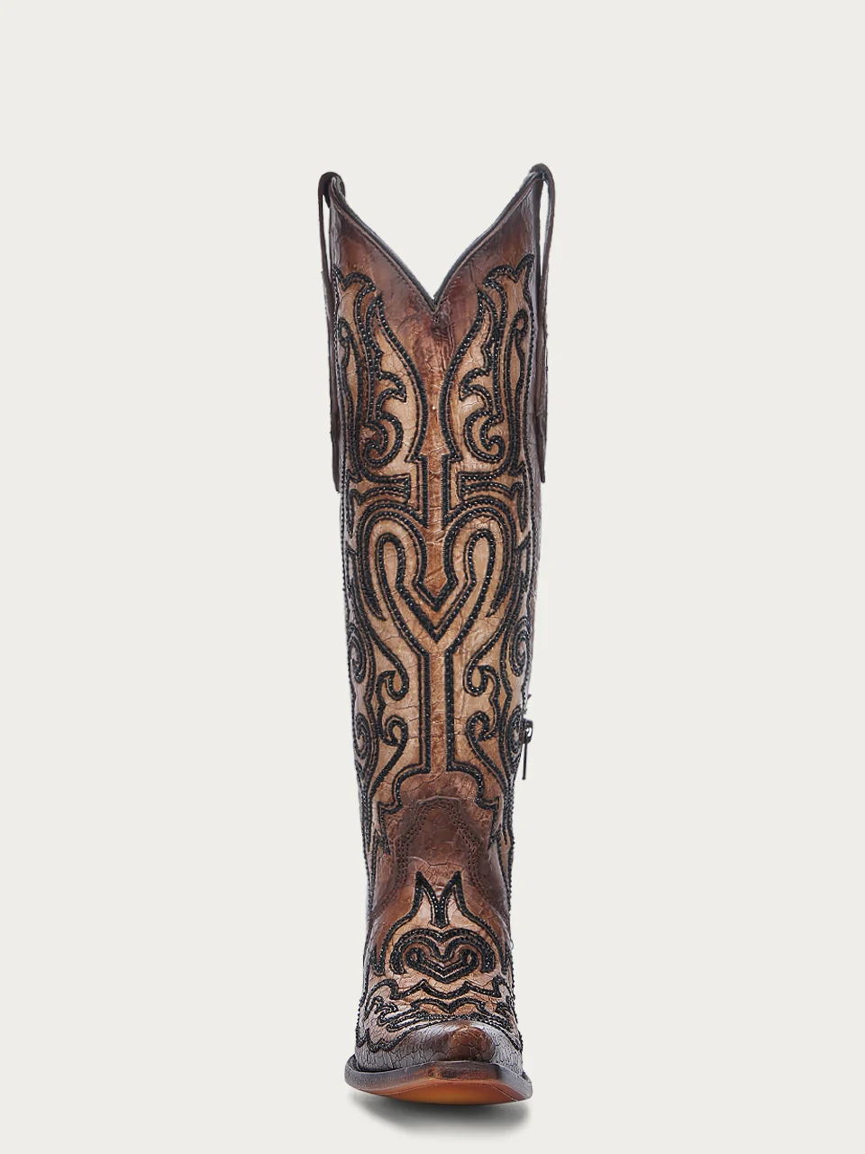 A4773 - WOMEN'S EMBROIDERY AND CRYSTALS CRACKLED TOBACCO TALL TOP SNIP TOE COWBOY BOOT - Image 5