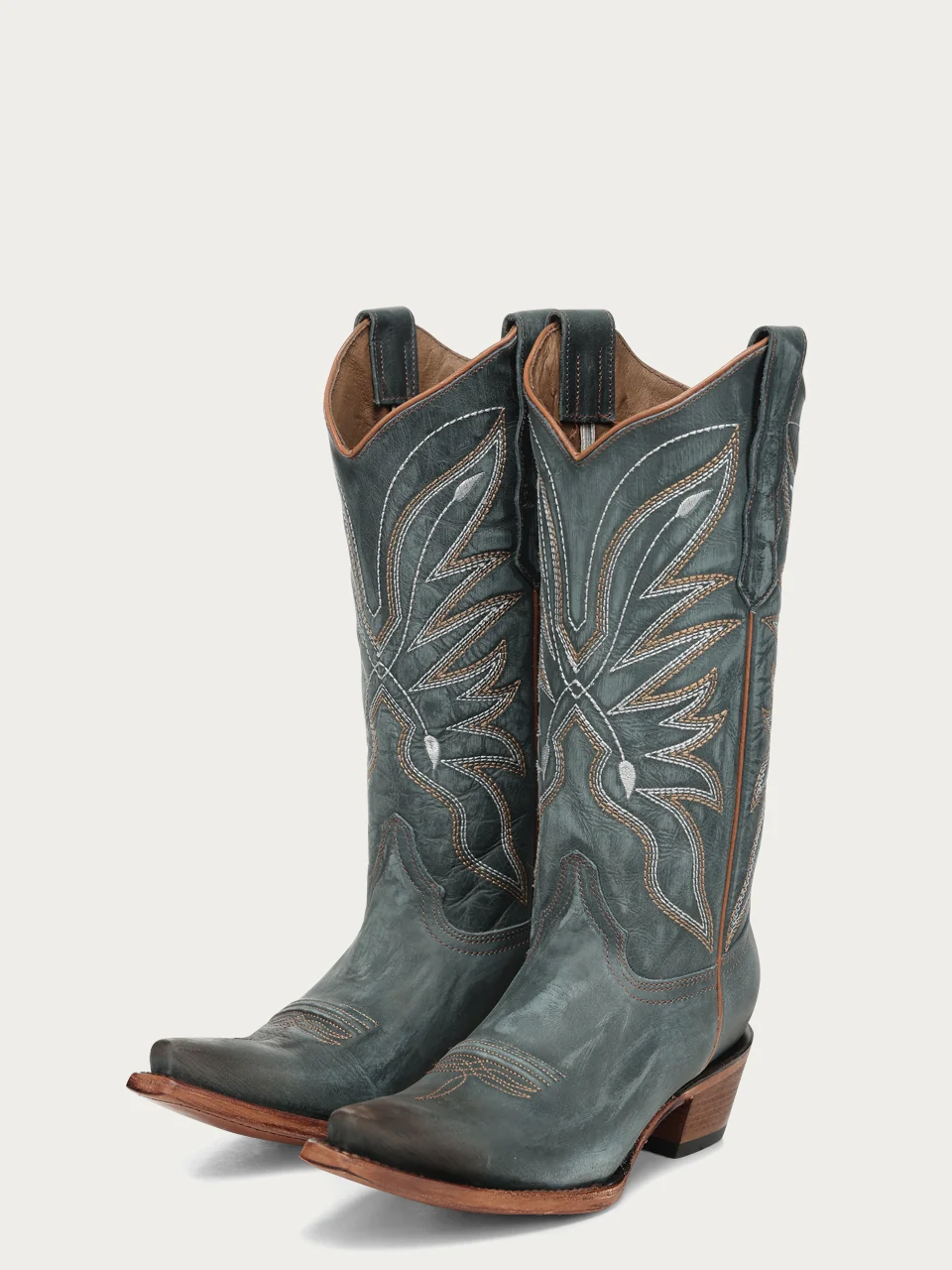 L8069 - WOMEN'S EMBROIDERY AND TRIAD BLUE SNIP TOE CIRCLE G COWBOY BOOT