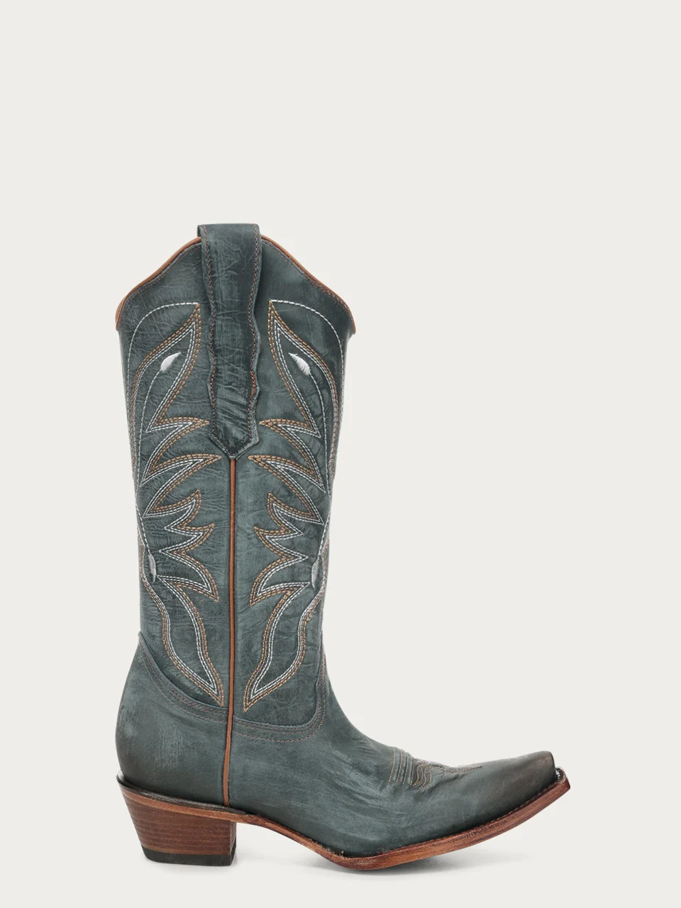 L8069 - WOMEN'S EMBROIDERY AND TRIAD BLUE SNIP TOE CIRCLE G COWBOY BOOT - Image 4