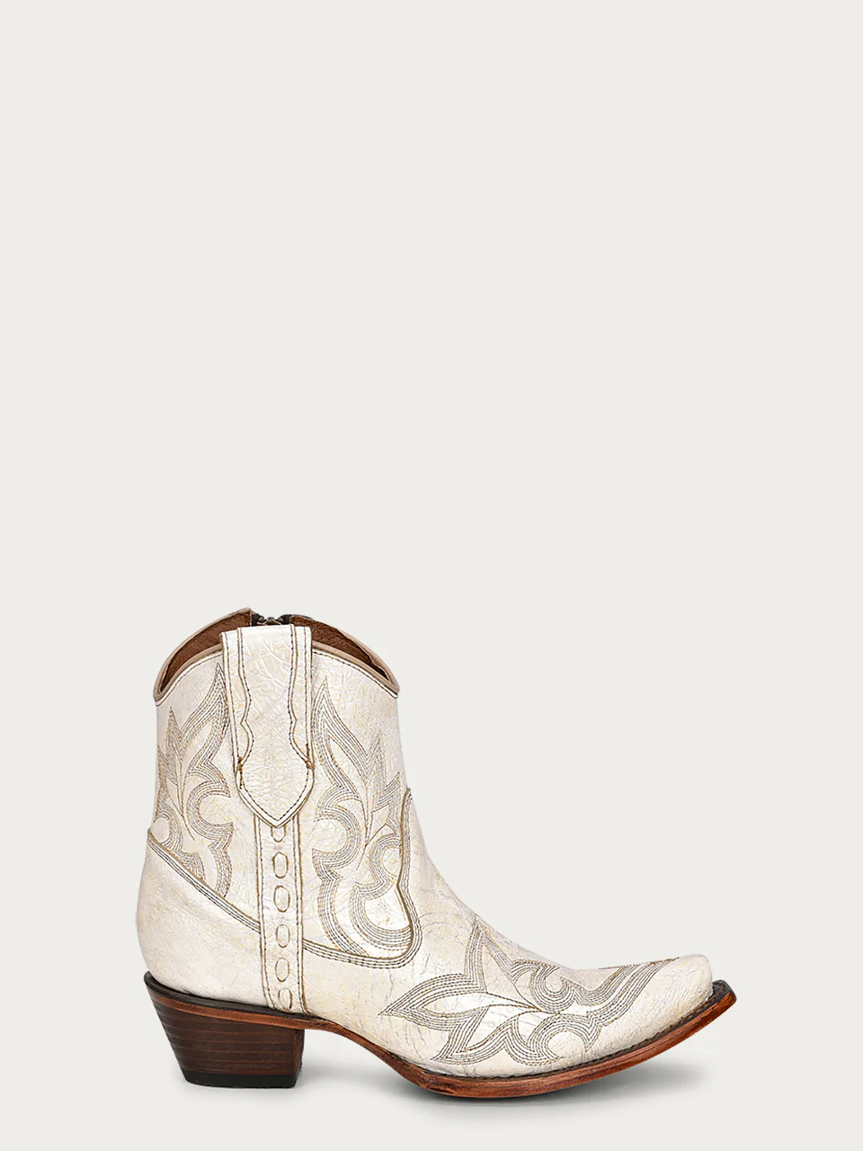 L5916 - WOMEN’S EMBROIDERY AND ZIPPER PEARL ANKLE SNIP TOE CIRCLE G COWBOY BOOT - Image 2