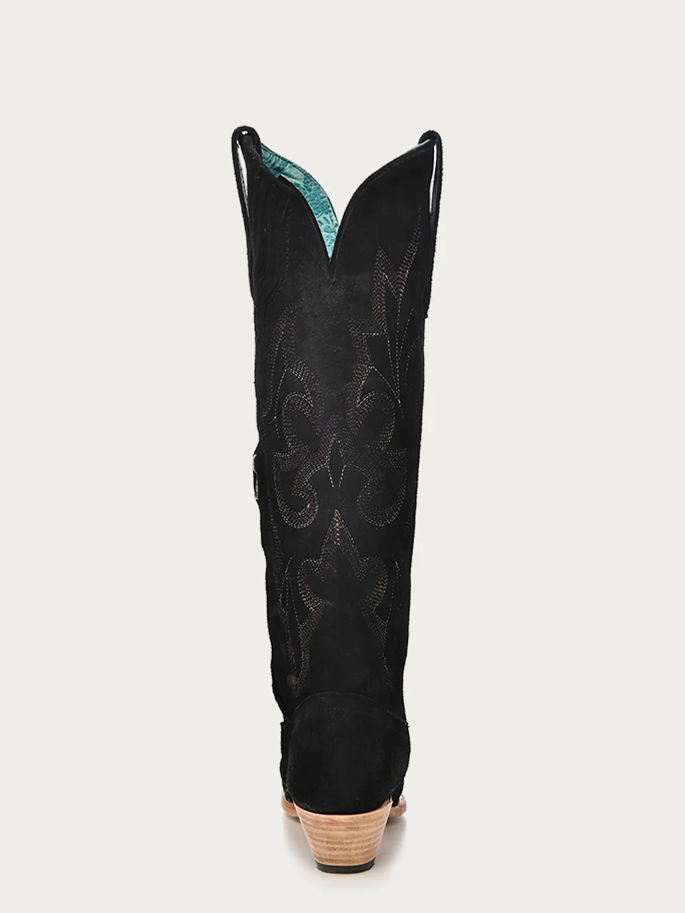 A4436 - WOMEN'S EMBROIDERY BLACK SUEDE TALL TOP SNIP TOE COWBOY BOOT - Image 4