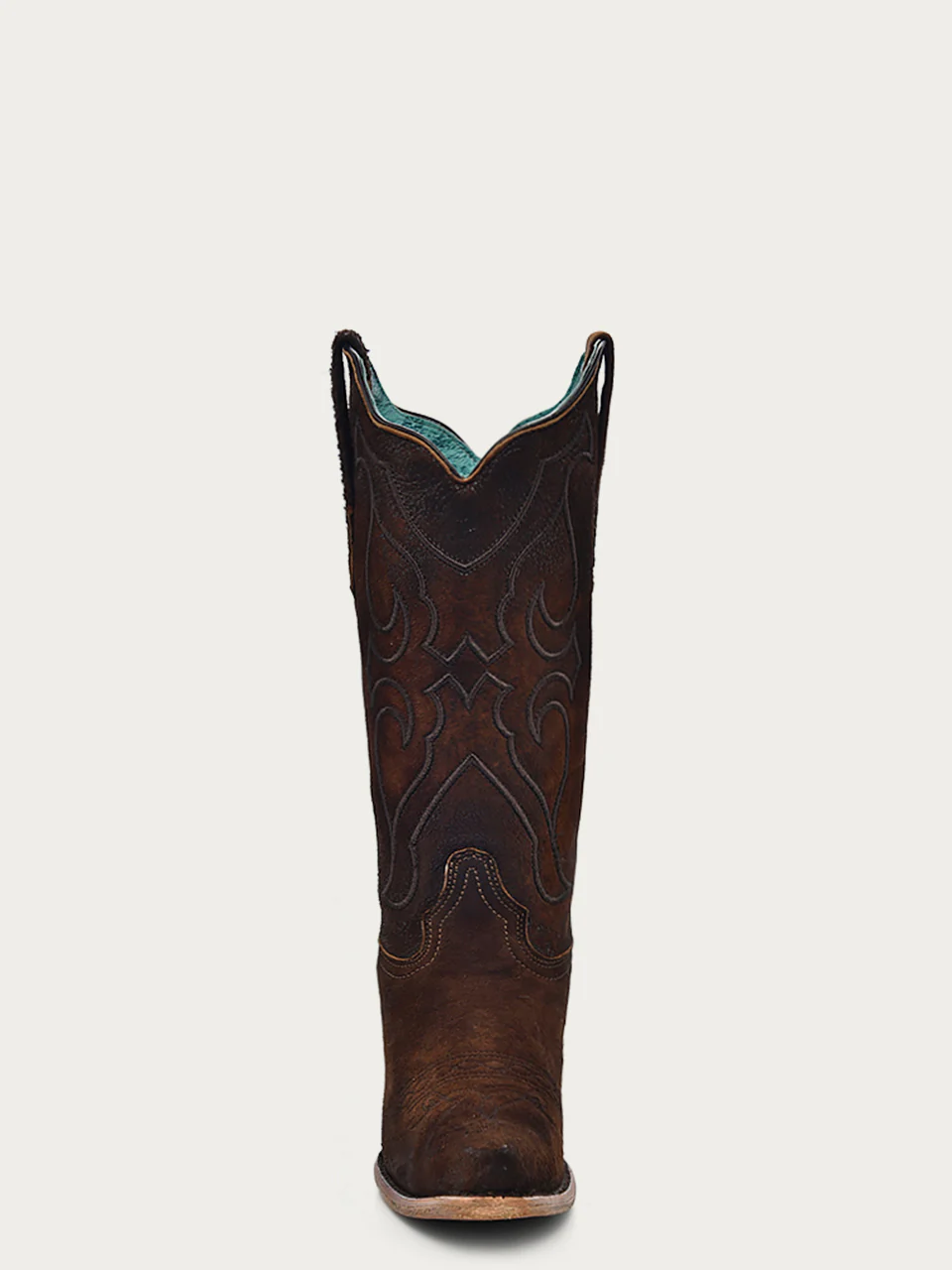 Z5205 - WOMEN'S EMBROIDERY BROWN LAMB SNIP TOE COWBOY BOOT - Image 3