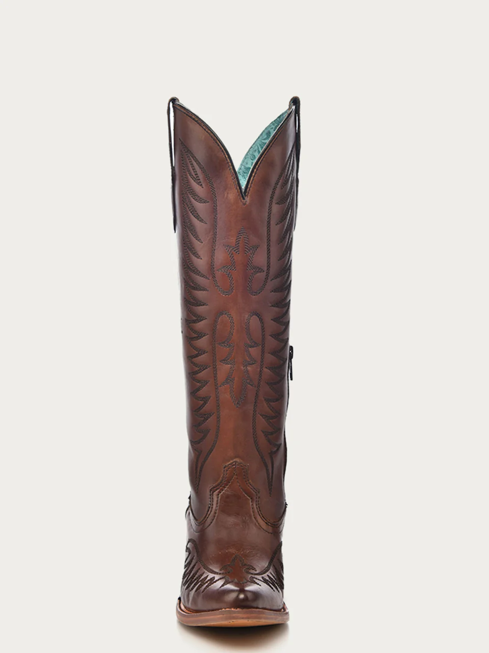 E1570 - WOMEN'S EMBROIDERY COGNAC J TOE COWBOY BOOT - Image 4