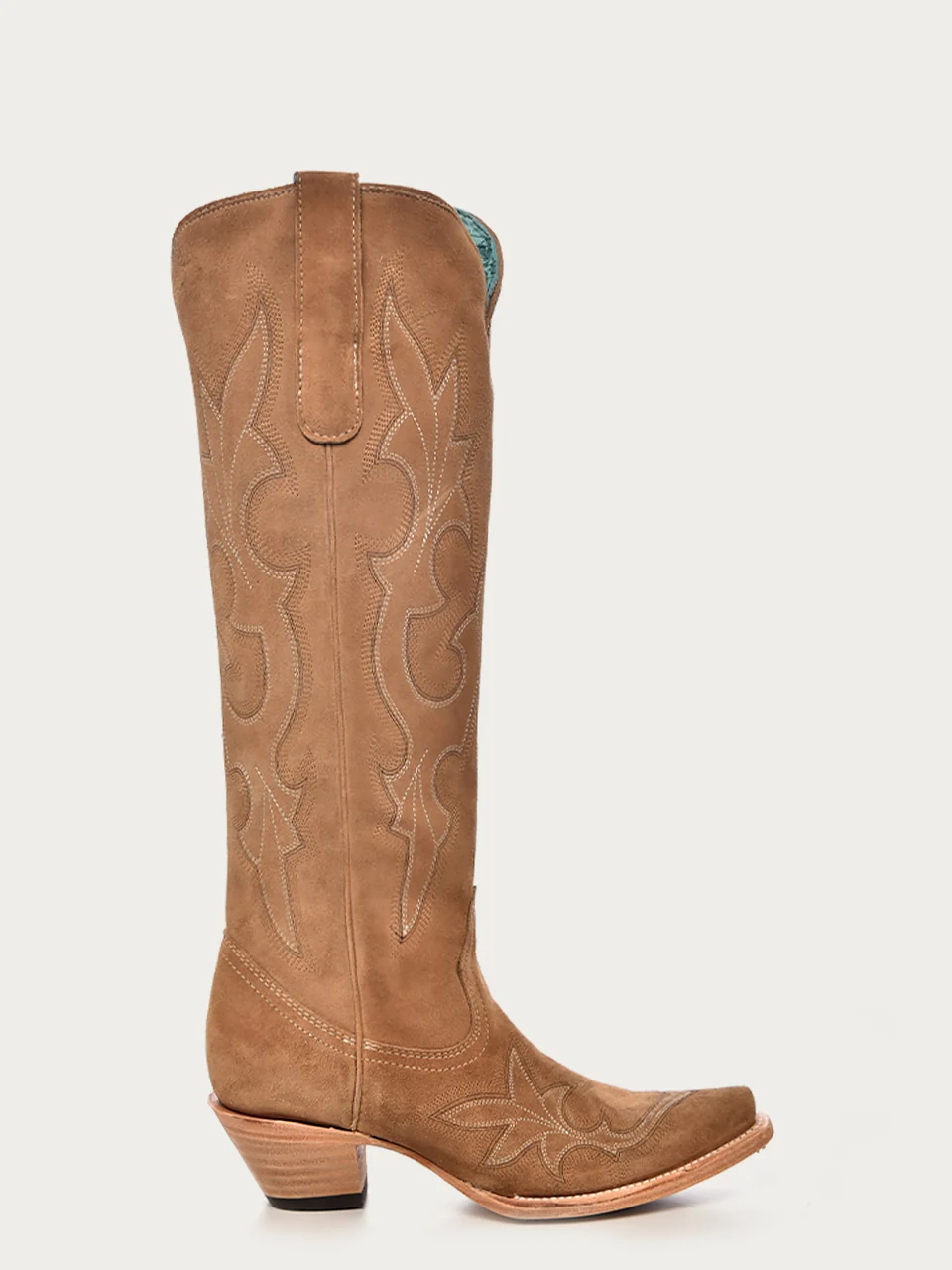 A4438 - WOMEN'S EMBROIDERY SAND SUEDE TALL TOP SNIP TOE COWBOY BOOT - Image 3