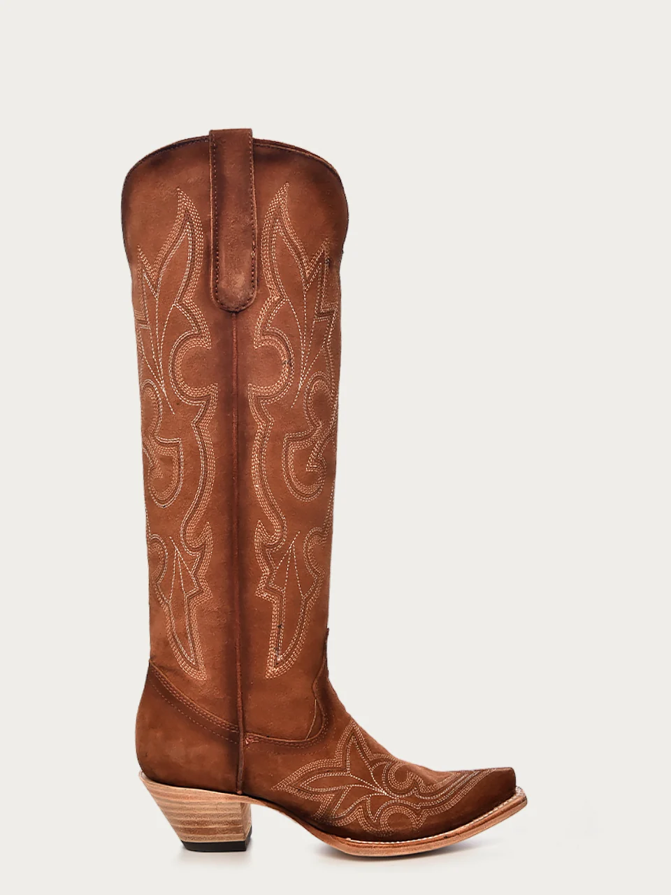 A4437 - WOMEN'S EMBROIDERY SHEDRON SUEDE TALL TOP SNIP TOE COWBOY BOOT - Image 3