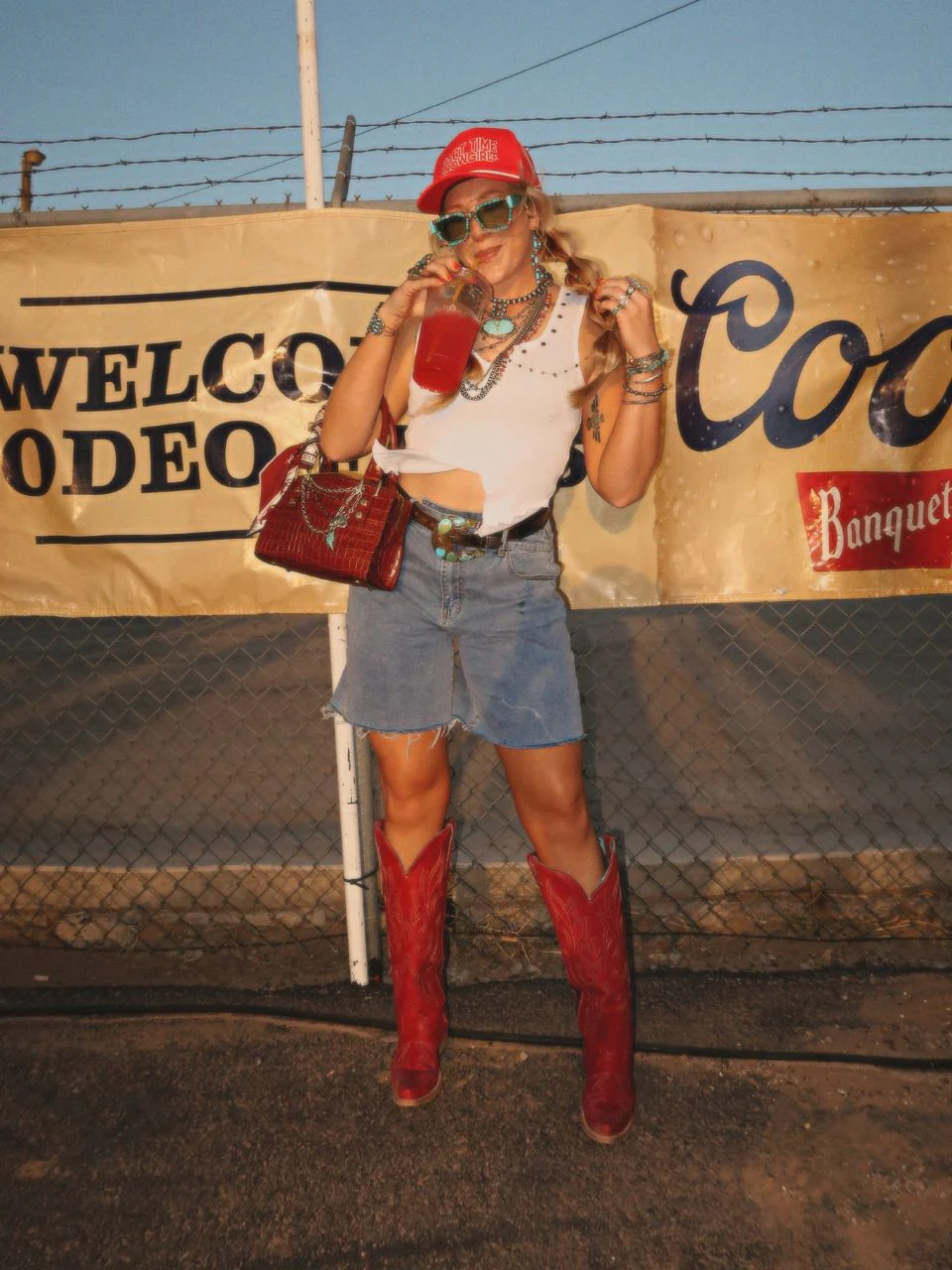 A4465 - WOMEN'S EMBROIDERY TALL TOP RED SNIP TOE COWBOY BOOT - Image 6