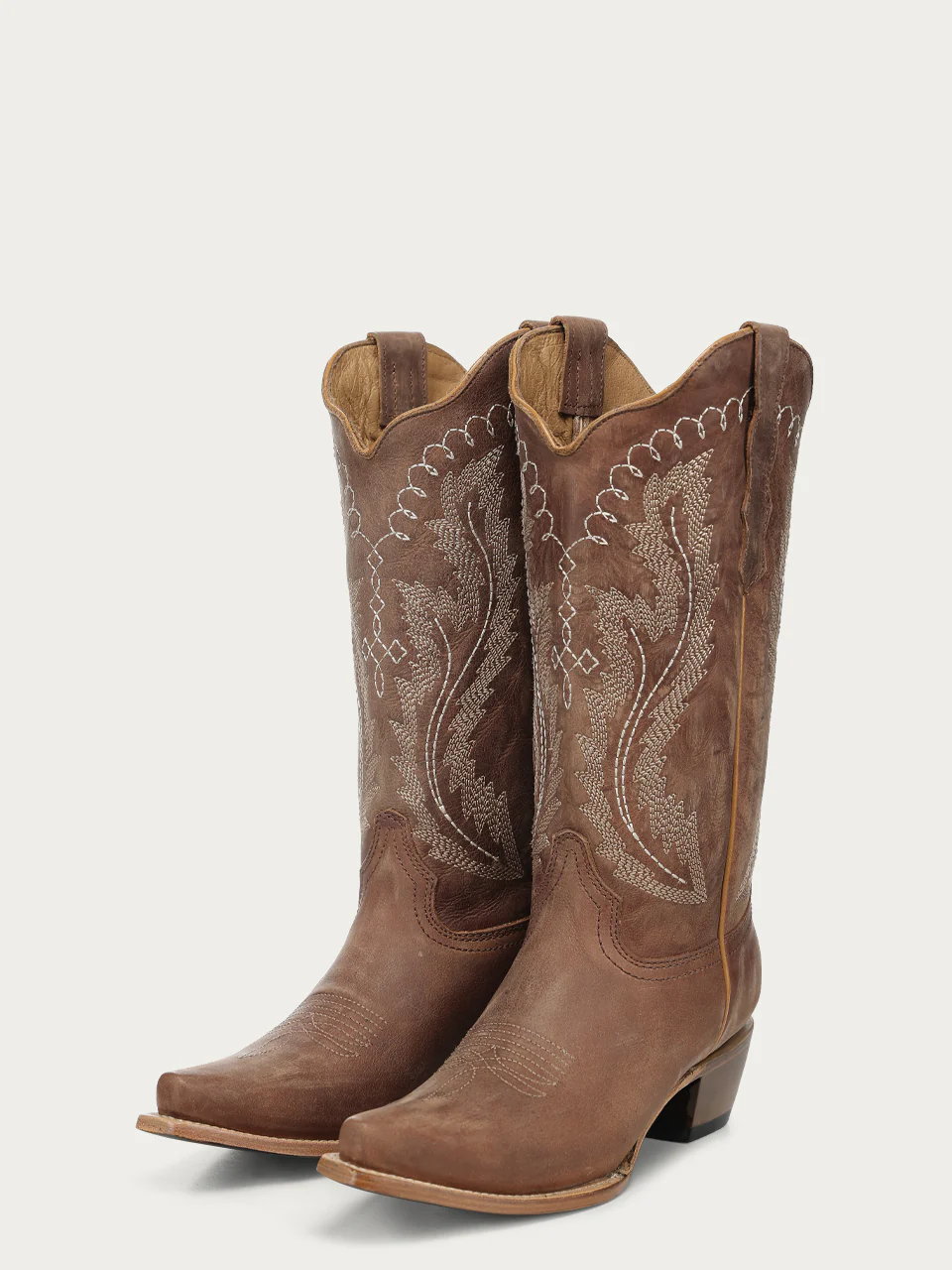 L6355 - WOMEN’S EMBROIDERY TRIAD BRONZE SNIP TOE CIRCLE G COWBOY BOOT