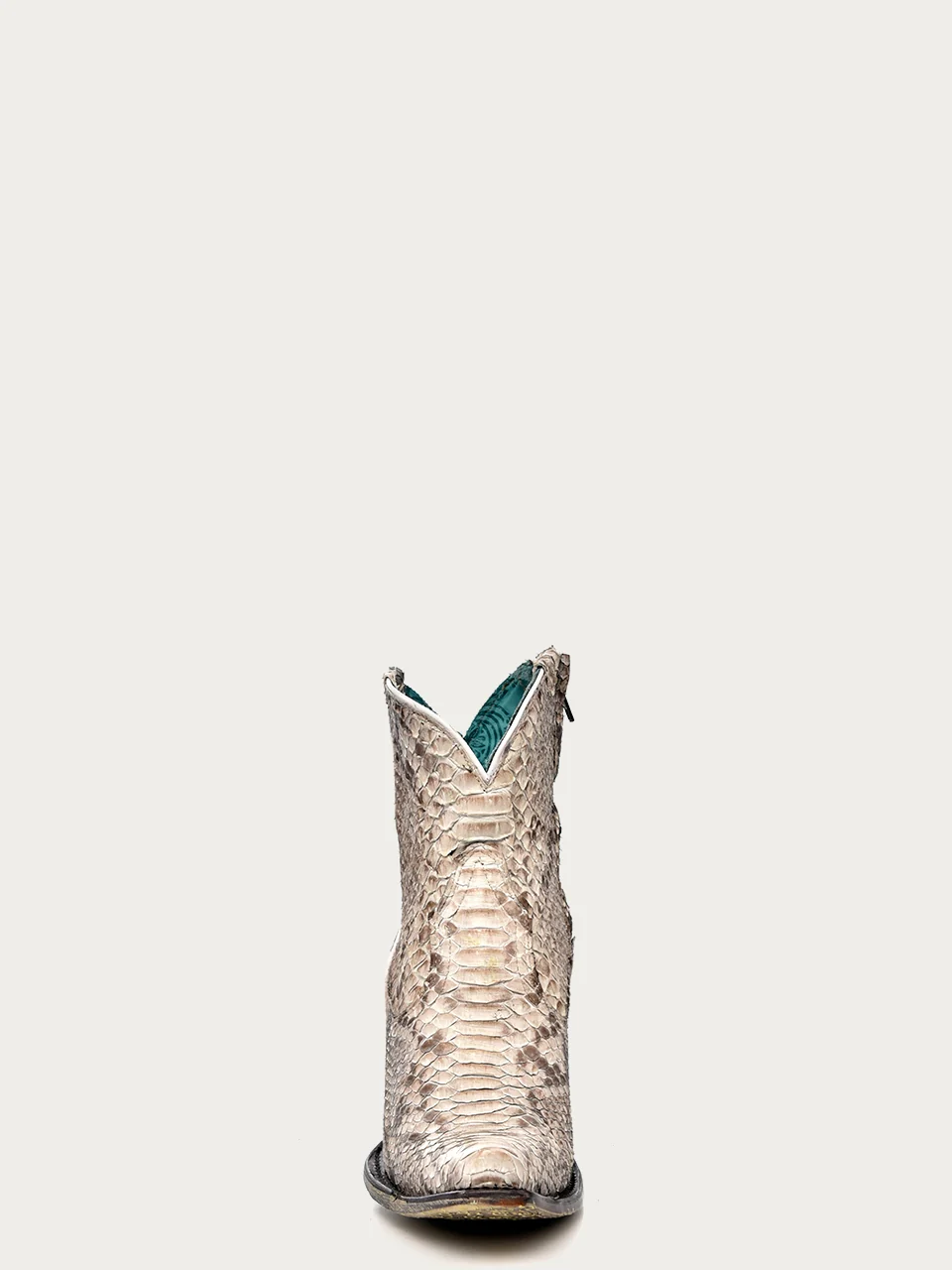 A3791 - WOMEN'S GENUINE FULL PYTHON SNIP TOE ANKLE BOOT WITH ZIPPER - Image 4