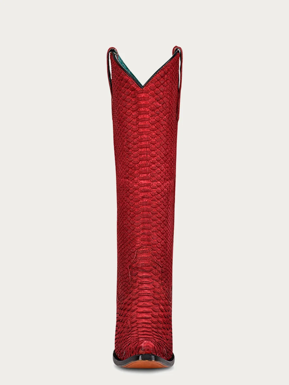 A4194 - WOMEN'S GENUINE RED FULL PYTHON SNIP TOE TALL TOP COWBOY BOOT - Image 4