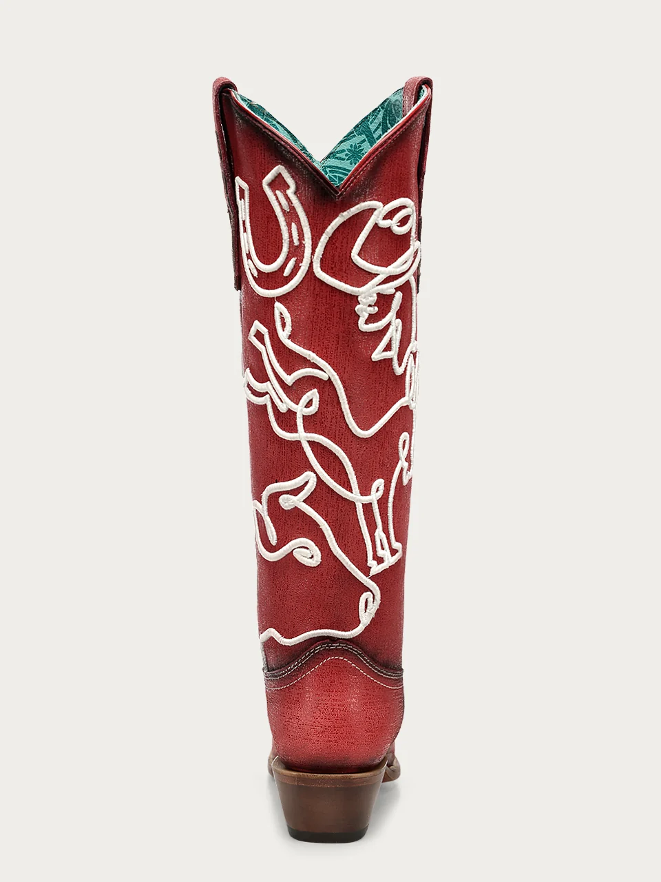 A5079 - WOMEN'S GLOW IN THE DARK EMBROIDERY RED TALL TOP SNIP TOE COWBOY BOOT - Image 10