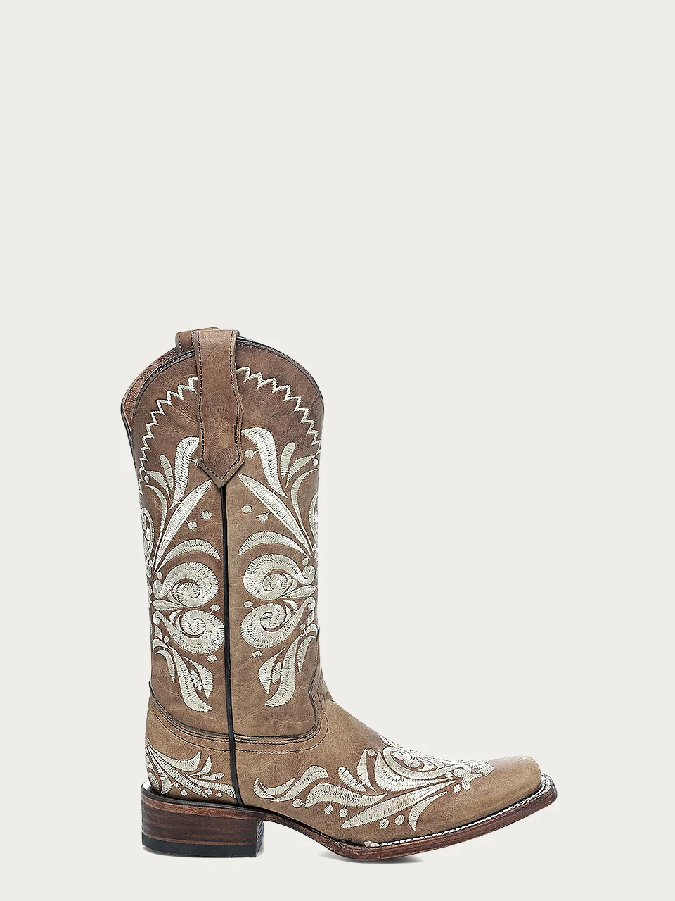 L5409 - WOMEN'S LIGHT EMBROIDERY BROWN SQUARE TOE CIRCLE G COWBOY BOOT - Image 2